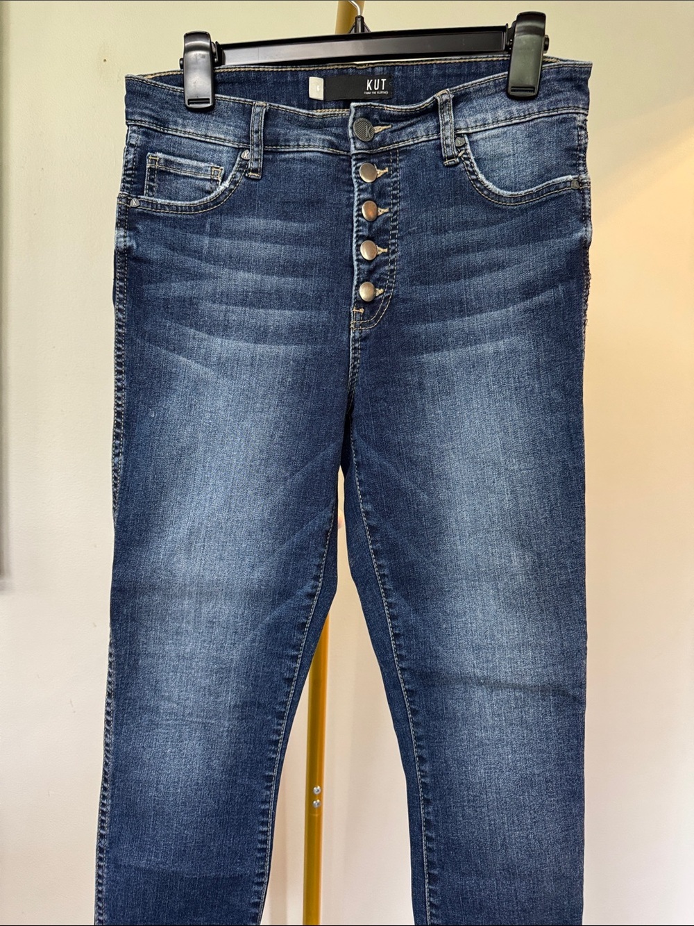 Kut from the Kloth Dark Wash High-Rise Button-Fly Skinny ankle Jeans 6 - Picture 3 of 12